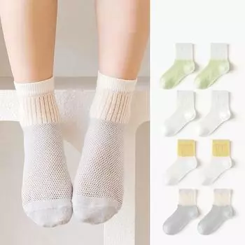 4 пары/компл. детские носки для девочек и мальчиков, летние сетчатые тонкие детские носки для девочек, повседневные хлопковые детские носки для детей 1-12 лет S белый