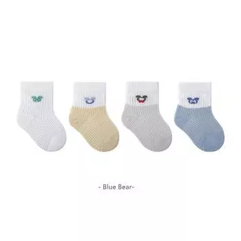 4 пары/лот Летние детские носки Тонкие сетчатые дышащие Носки для новорожденных Хлопок расчесанный Мультяшные детские носки для мальчиков и девочек XS(0-6M)