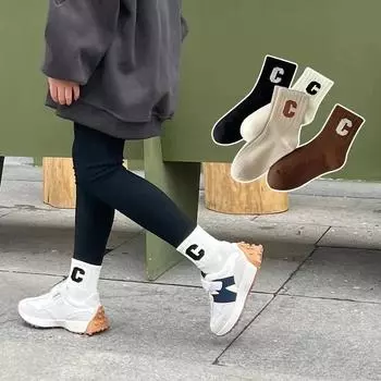 4 пары/лот осенне-зимние эластичные простые детские носки корейские хлопковые однотонные носки с буквами алфавита для мальчиков и девочек S разноцветный