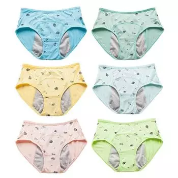 4 пары менструальных герметичных трусиков для девочек-подростков, удобные трусы с принтом S