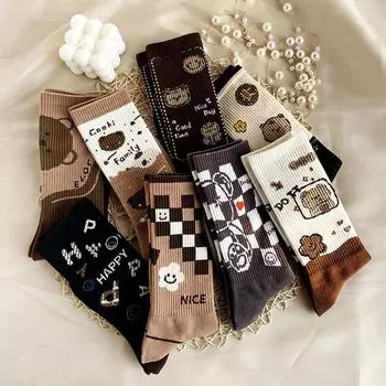 4 пары милых аниме носков с принтом, комплект хлопковых носков, женские носки в стиле кавай, мужские школьные носки в стиле преппи, Harajuku One Size