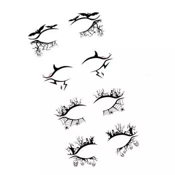 4 пары наклеек для подводки глаз на Хэллоуин, набор интересных, изысканных, для взрослых, временный макияж, ужасная наклейка, наклейка для глаз, украшение для украшения