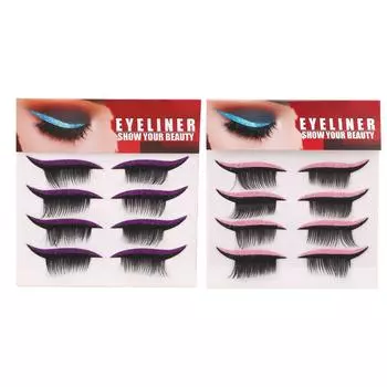 4 пары наклеек для ресниц, набор, многоразовые, водостойкие, долговечные, самоклеящиеся, блестящие, для глаз Pink