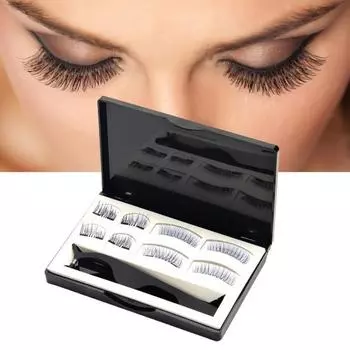 4 пары натуральных очаровательных черных искусственных ресниц для повседневной жизни