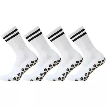 4 пары носков для мужчин и женщин с нескользящей подошвой для футбола, баскетбола, бейсбола, регби, американского футбола, велоспорта, бега, пешего туризма, спорта EU37-45 US7-10