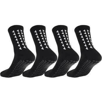 4 пары носков для мужчин и женщин с нескользящей подошвой для футбола, баскетбола, бейсбола, регби, американского футбола, велоспорта, пешего туризма, тенниса, скейтборда, спортивных упражнений EU37-45 US7-10