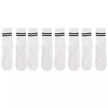 4 пары носков средней длины с двойной полоской в полоску для йоги, противоскользящие носки для танцев, спорта, дышащие носки для фитнеса, пилатеса, хлопковые носки