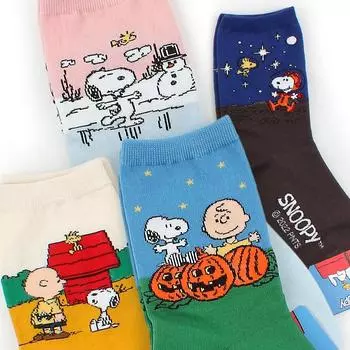 (4 пары) Официально лицензированные носки Snoopy peanuts IS14 M
