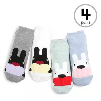 (4 пары) Официальные низкие носки Gaspard And Lisa KJ58 23cm - 26cm