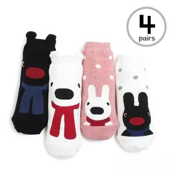 (4 пары) Официальные низкие носки Gaspard And Lisa KJ14 23cm - 26cm