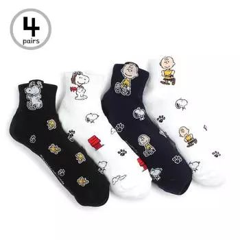 (4 пары) повседневные носки для девочек и мальчиков Peanuts Movies Snoopy Crew GD58