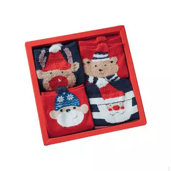 4 пары рождественских носков, рождественская новинка, праздничные женские на день рождения Style B