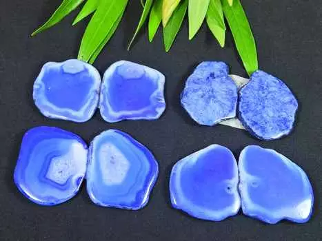 4 пары серег с синими солнечными друзами, пара кабошонов с драгоценными камнями, лот 28-30 мм RQ-2694