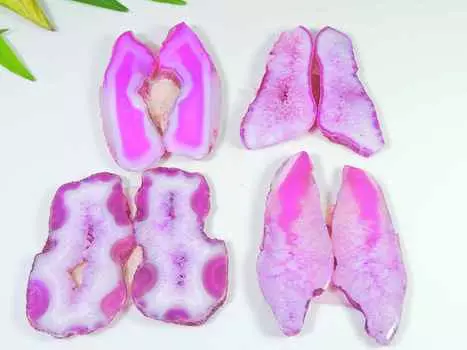 4 пары сережек розового цвета Solar Druzy, пара кабошонов из драгоценных камней, лот 45-52 мм RQ-2693