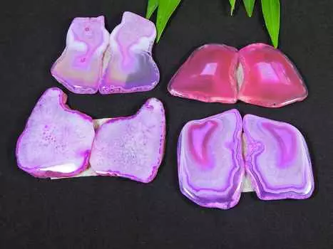 4 пары сережек с розовыми солнечными друзами, пара кабошонов с драгоценными камнями, лот 33–37 мм RQ-2692