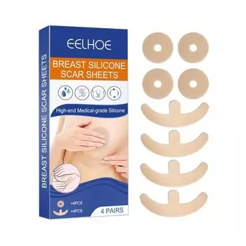 4 пары силиконовых листов для шрамов на груди, принадлежности для хирургии, полоски для шрамов на груди, покрытие для выравнивания выцветания, высококачественный медицинский класс