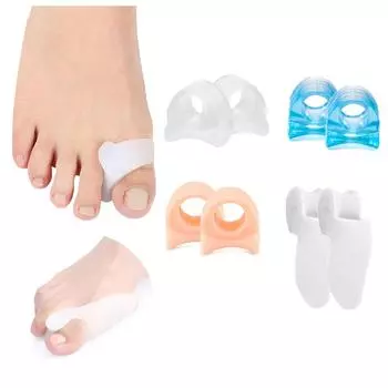 4 пары силиконовых разделительных шин для пальцев ног, корректоров перекрытия костей большого пальца ноги, ортезных вставок для ухода за стопой разноцветный
