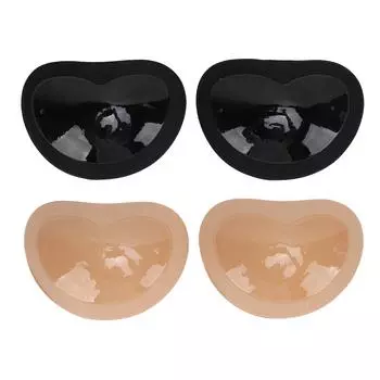 4 пары вкладышей в бюстгальтер в форме сердца, самоклеящиеся утолщенные вкладыши для пуш-ап, вкладыши для увеличения груди Black