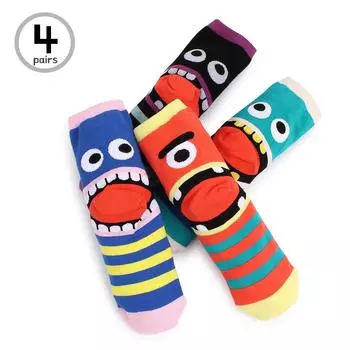 (4 пары) женские модные повседневные забавные сумасшедшие носки с языком монстров, коллекция CD14 23cm-26cm
