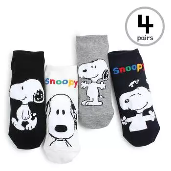 (4 пары) Женские носки с низким вырезом Snoopy Peanuts JK14 23cm - 26cm