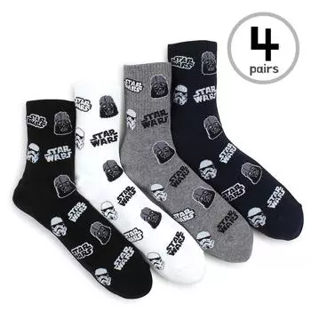 (4 пары) Женские официальные носки с экипажем из звездных войн Galaxy NR14 23cm - 26cm
