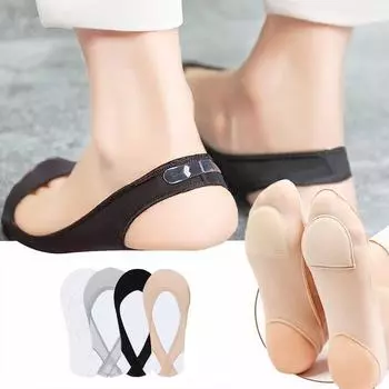 4 пары женских носков с открытой пяткой до половины ладони, удобные полые невидимые носки на подтяжках, летние тонкие дышащие носки, женские тапочки EUR35-40 разноцветный