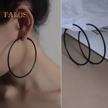 4 пары женских обручей разных размеров, круглые серьги, полированные гальванические украшения для ушей, ювелирные изделия, комплект висячих серег для леди и клуба золотистый