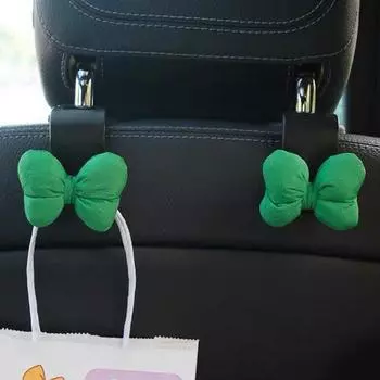4 шт. автомобильный подголовник для сиденья Hunger Bow Tie Design Hooks автомобильный подголовник пальто Bow Tie Hooks для одежды пальто сумок шляп кошельков зелёный