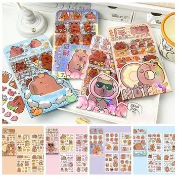 4 Pcs/bag Cartoon Capybara Sticker Creative Capybara Ledger Material Scrapbooking style 1