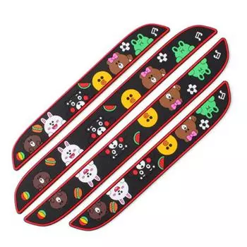 4 PCS Black Rubber Car Door Scuff Sill Cover Panel Step Protector DOOR SILL