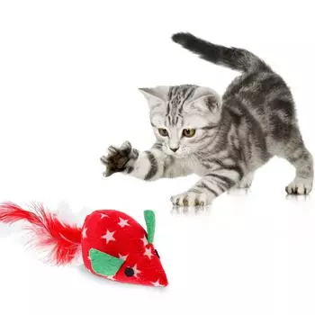4 Pcs Cat Toy Wand Toys Green Faux Teaser Teasing Interactive Playthings Playing Kitten 15X5X5cm