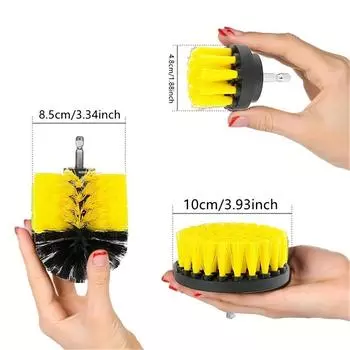 4 Pcs Drill Brush Attachment Set Power Scrubber Brush Cleaning Kit Surfaces Grout Floor Tub Shower Tile Kitchen and Car