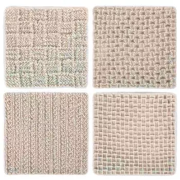 4 PCS Fondant Impression Mat Knit Silicone Cake Mold to Weave Grey DIY Baking Molds
