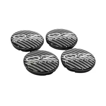 4 Pcs Hub Center Cover Carbon Fiber Look Hub Cover Outer Diameter 55MM