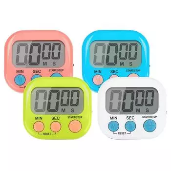 4 PCS Magnetic Digital Kitchen Timer LCD Alarm Clock Reminder with Stand Countdown Timer Stopwatch for Cooking Baking