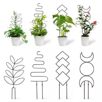 4 шт. Металлическая решетка для растений, антикоррозийная опорная рама для вьющихся растений, многоразовая, легкая