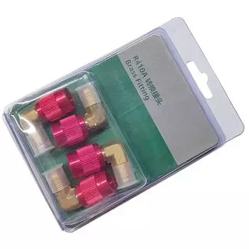 4 Pcs R410A Refrigerant Adapter Set Quick Connect Brass Conversion Set R410A Adapter Set for Air Conditioning Systems