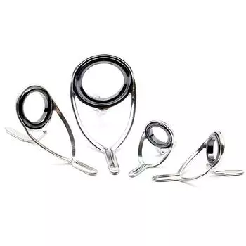 4 Pcs/Set Fishing Tackle Stainless Steel Repair Kit Set Fishing Rod Guide Ring Tip Fishing Pole Circle Ring Eye Guide Wire Loop 4PCS