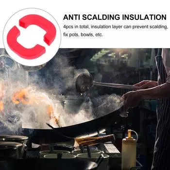 4 Pcs Silicone Pot Handle Sleeve Heat Resistant Skid Resistant Kitchen Tools Potholder Kitchen Silicone Pot Handle Holder Tools