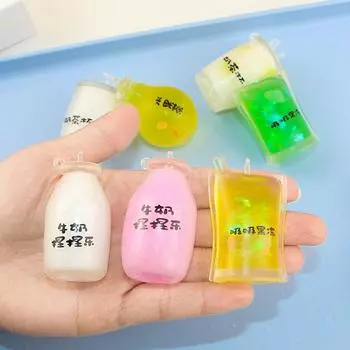 4 pcs squishy tabas fidget Slime Kawaii Squeeze Cup Fruit Tea Stress Relief Toy Milk Tea Cup Mini Milk Cup Kids Holiday Gifts