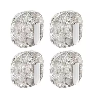 4 pcs Transparent Bathroom Hooks Wall Mounted Towel Rack Coat Hanger Home Organization