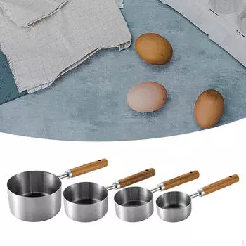 Набор мерных стаканов из 4 предметов, нержавеющая сталь для выпечки, штабелируемый A