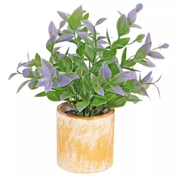 4-Piece Set Of Cylindrical Pulp Potted Plants, Home Decoration Simulation Green Plant Desktop Decoration Fake Bonsai Set фиолетовый