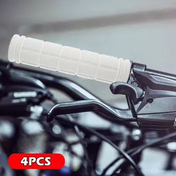 4 Pieces Bike Handlebar Grips Anti Slip Cycling Components Lightweight Rubber Bicycle Handle белый