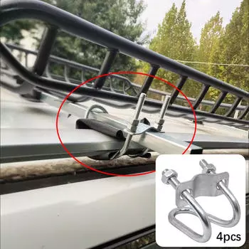 4 Pieces Car Cross Pipe Clamps U Bolt Connector Lightweight Utility Fixator Buckles S
