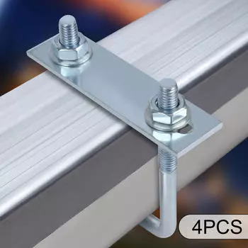 4 Pieces Coated Reliable Heavy Duty with Nuts Plate and Washers for Industrial Rectangular Wood M8 40x100mm