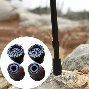 4 Pieces Hiking Pole Tips Replacement Feet Protectors Stick Accessories Heavy Duty Compact чёрный
