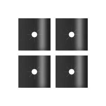 4 Pieces Home Stove Top Covers Washable Burner Liners High Temperature Resistant Protector Kitchen Accessories чёрный