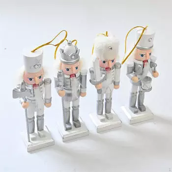 4 Pieces Nutcracker Figurine Pendant Christmas Figure Decoration Hanging for