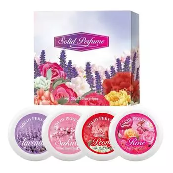 4 Pieces Per Box Portable Solid Perfume, Suitable For Men And Women, Floral Fresh Solid Cream. One Size розовый